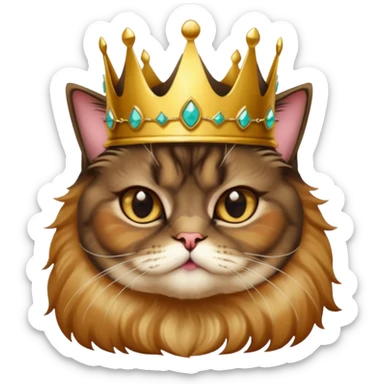 tortoiseshell Persian cat female with a crown sticker