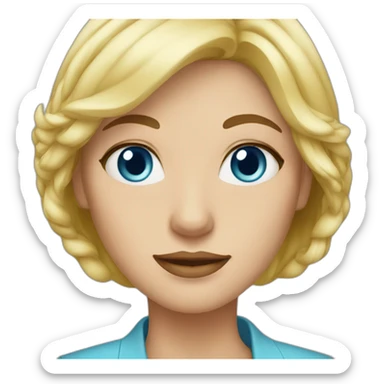 Blond Woman tailor blue eyes sticker
