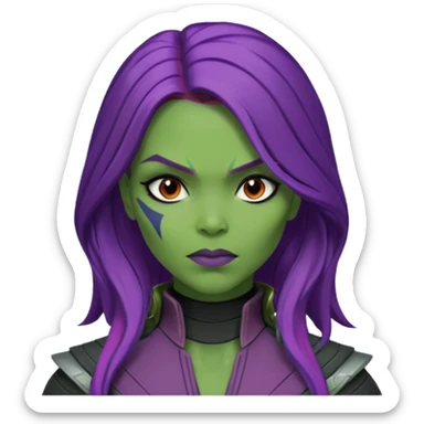 purple haired gamora sticker