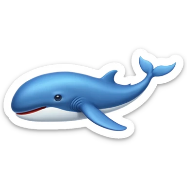 blue whale, apple emoji style sticker