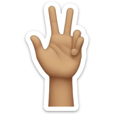 Left Hand with two fingers up sticker