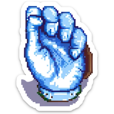 cat paw making a fist pixel art sticker