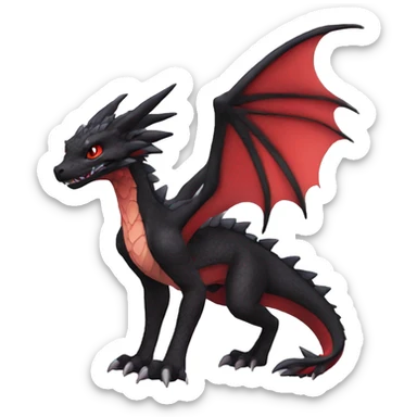 Anthro Cute cool black red nargacuga dragon animal hybrid Fakemon full body sticker