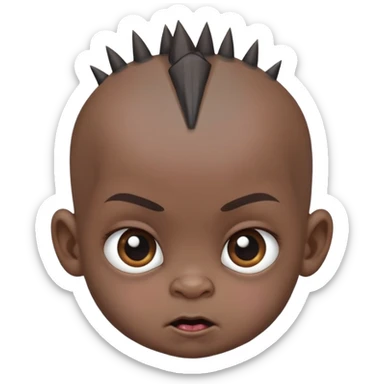 i want an extremely pitch balck baby with a mohawk in the center amd bald from the sides and make sure to make him really really ugly like extremely ugly sticker
