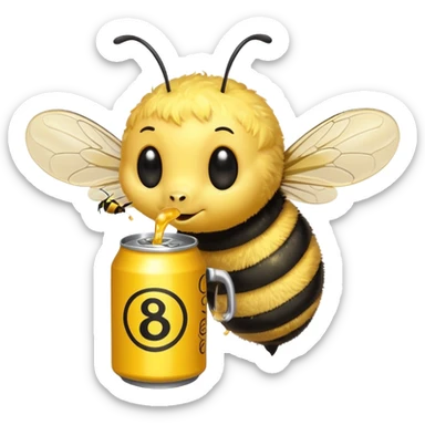 bee drinkig soda sticker