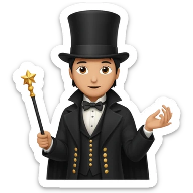 Magician with top hat,Street Performers. sticker