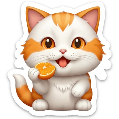 cute cat dropping food from its mouth sticker