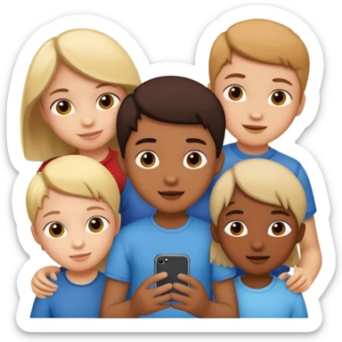 Familia 5 niños y una niña sticker