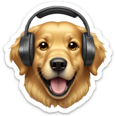 golden retriever with gaming headset raging sticker