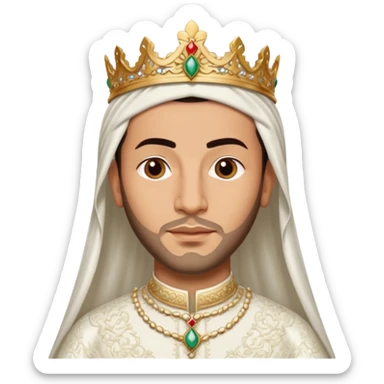 roi Mohammed VI du maroc avec une robe mariage Blanche sticker