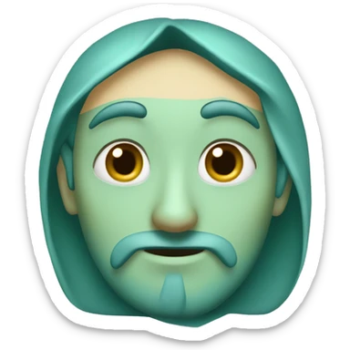 Olivish bluish greenish heart sticker