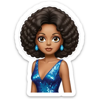 Diana Ross with dark brown hairstyles 60s sticker