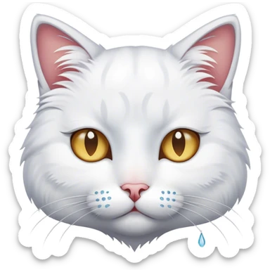 Cat with tears in eyes sticker