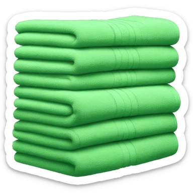 green stacked towels  sticker