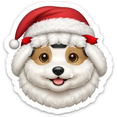 Bichon frisé emoji for x-mas sticker