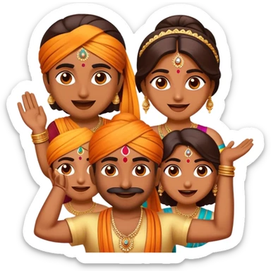 Cinematic Realistic Bollywood Pop Culture Emoji, featuring an energetic portrayal of Indian cinema rendered with dynamic textures and lively, colorful lighting. sticker