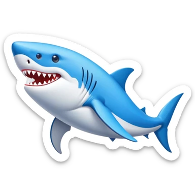 Crea un tiburón con piernas y zapatillas Nike azules  sticker