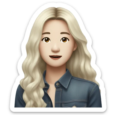 with slightly longer hair KOREAN singer sticker