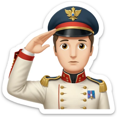 Napoleon Bonaparte saluting his soldiers sticker