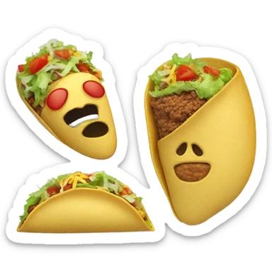 Taco and burrito on a plate  sticker