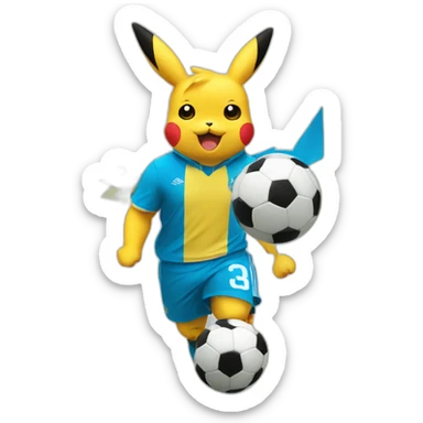 Pikatchu-soccer-fan-olympique-marseille sticker