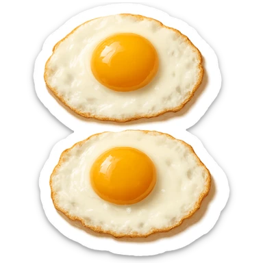 realistic style fried eggs, no background sticker