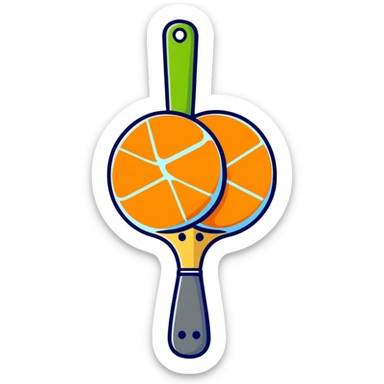 pickleball paddle and ball with citrus fruit accents, inspired by Mersin sticker
