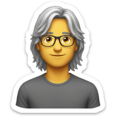 semi-long-hair-gray-boy-with-glasses sticker