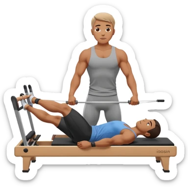 Man doing Pilates on the reformer sticker