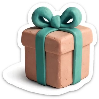 claymation style 3D gift box with pastel colors sticker