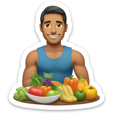 healthy diet Latino dude sticker