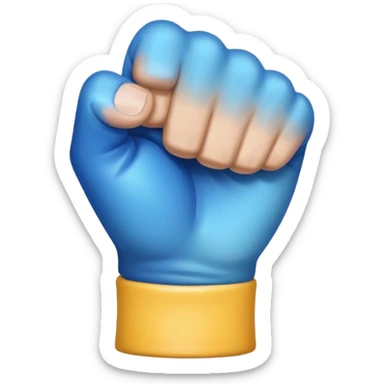 Give me a punching emoji with a blue gradient and transparency, No face, just a fist sticker