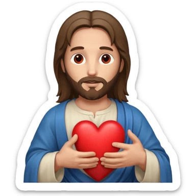 jesus holding a heart sticker