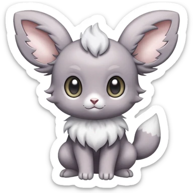 Minccino-Espurr-Fakémon-hybrid-creature (full body)  sticker