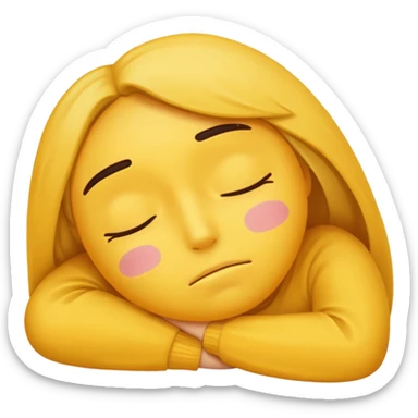 depressed emoji, lying down, eyes closed, sighing sticker