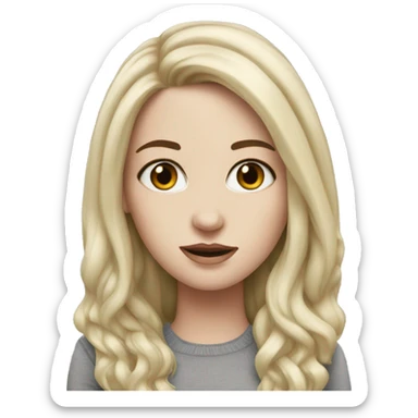 Hyperrealistic white girl with black hair  sticker