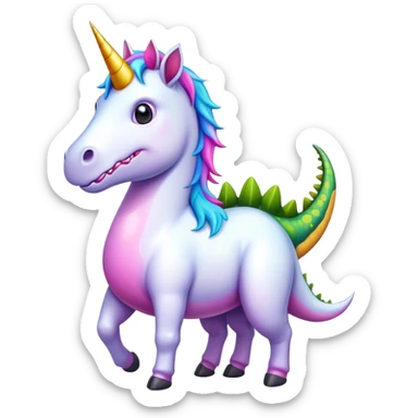 Unicorn with a dinosaur hanging out sticker