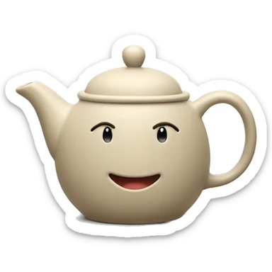 teapot tea mug beige sticker