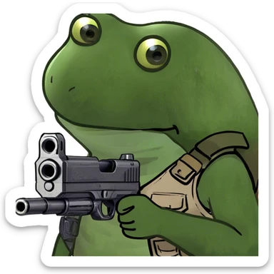 pointing a gun sticker