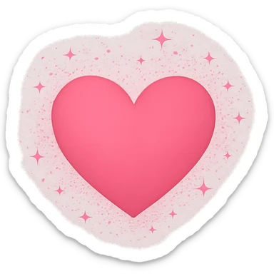 heart with a pink sparkle dust, clean digital illustration, no background sticker