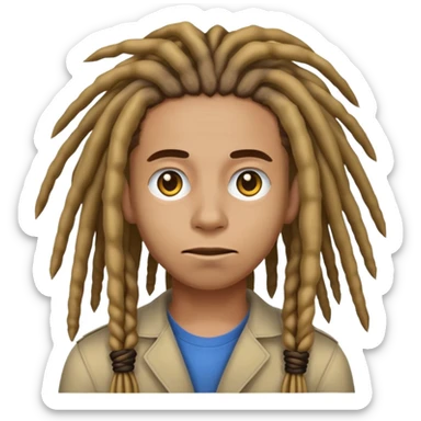 Nonchalant dreadhead rolling eyes emoji sticker