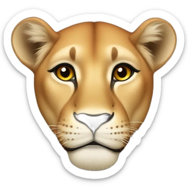 Red lioness sticker