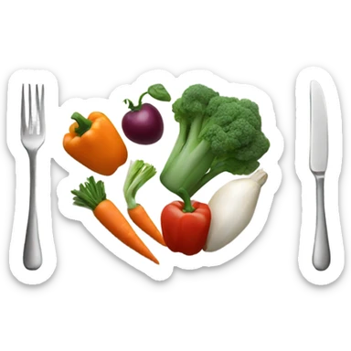 white plate food veggies  sticker