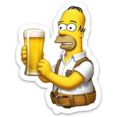 Homer simson qui boit une biere sticker
