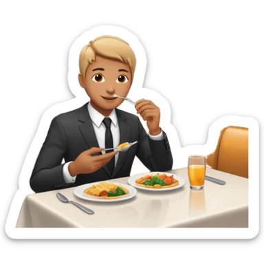 someone who eats in restaurants high above the city with the city on the background
 sticker