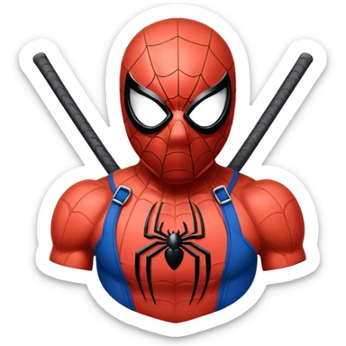 Muscular Spider-Man with hockey mask sticker