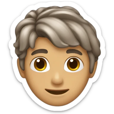 Chico enamorado con el pelo de lado color cafe y piel blanca sticker