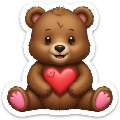 A bear with hearts sticker
