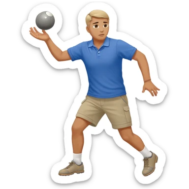 joueur de pétanque qui tire sticker