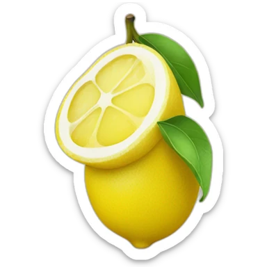 Anthropomorphic lemon in cartoon style sticker